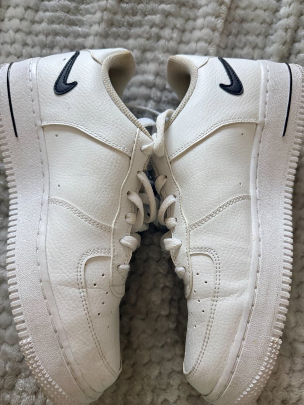 y2k Nike Air Force 1 Low White black Sneakers with new laces - Picture 8 of 16